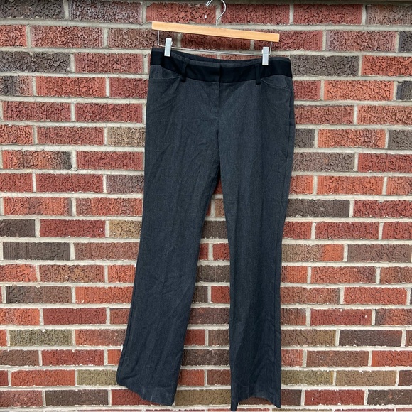 Express Dark Gray Editor Mid Rise Straight Fit Dress Pants Trousers - Picture 2 of 5